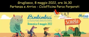 evento bimbimbici a grugliasco 8 maggio con logo LILT